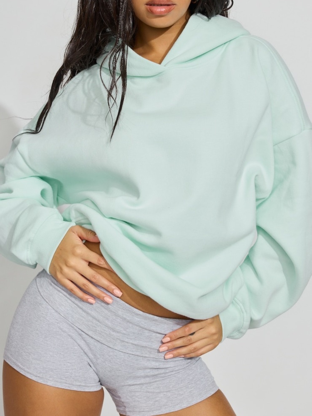 NWOT Garage Ultra Fleece oversized hoodie with pockets size s/m in Julip Green